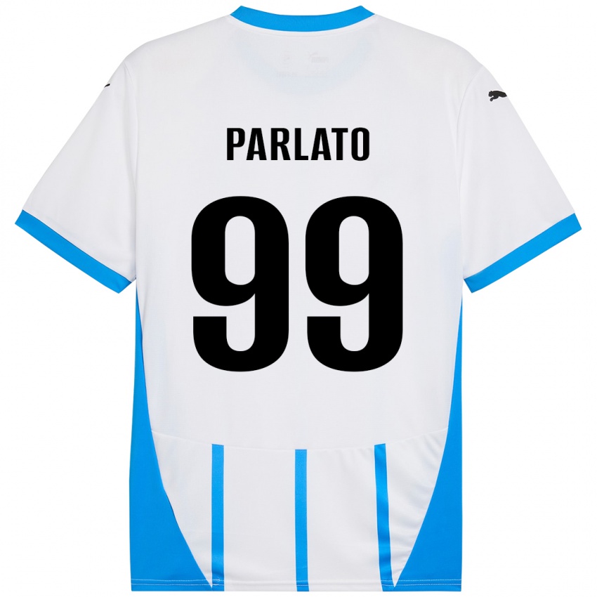 Niño Camiseta Claudio Parlato #99 Blanco Azul 2ª Equipación 2024/25 La Camisa Argentina