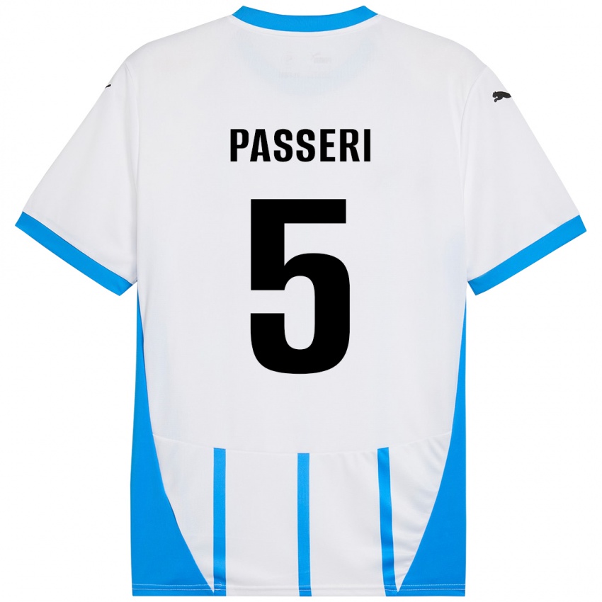 Niño Camiseta Angela Passeri #5 Blanco Azul 2ª Equipación 2024/25 La Camisa Argentina