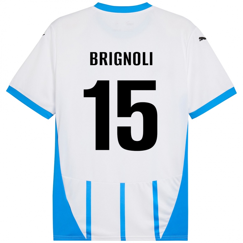 Niño Camiseta Benedetta Brignoli #15 Blanco Azul 2ª Equipación 2024/25 La Camisa Argentina