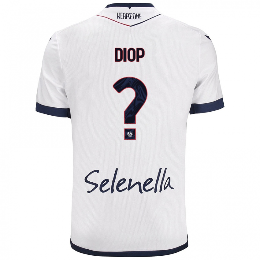 Niño Camiseta Saer Diop #0 Blanco Azul Real 2ª Equipación 2024/25 La Camisa Argentina