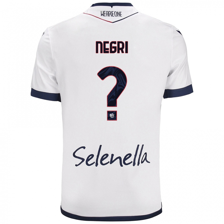 Niño Camiseta Simone Negri #0 Blanco Azul Real 2ª Equipación 2024/25 La Camisa Argentina