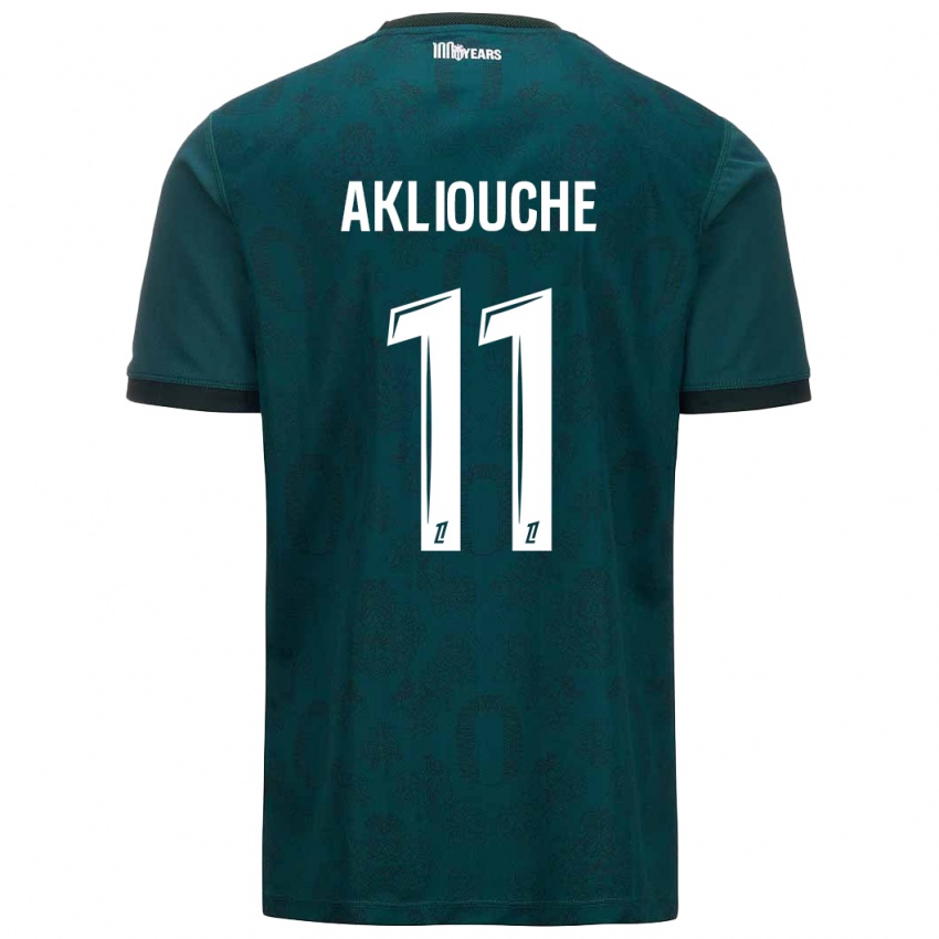 Niño Camiseta Maghnes Akliouche #11 Verde Oscuro 2ª Equipación 2024/25 La Camisa Argentina