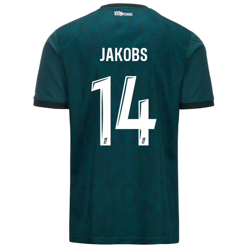 Niño Camiseta Ismail Jakobs #14 Verde Oscuro 2ª Equipación 2024/25 La Camisa Argentina