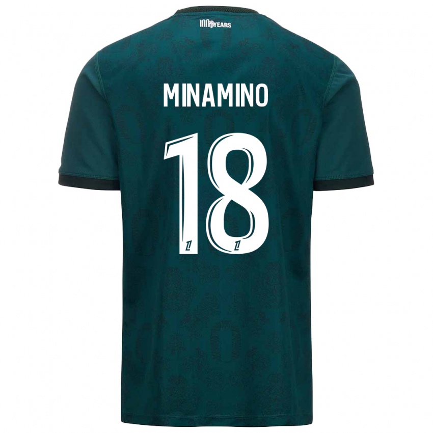 Niño Camiseta Takumi Minamino #18 Verde Oscuro 2ª Equipación 2024/25 La Camisa Argentina