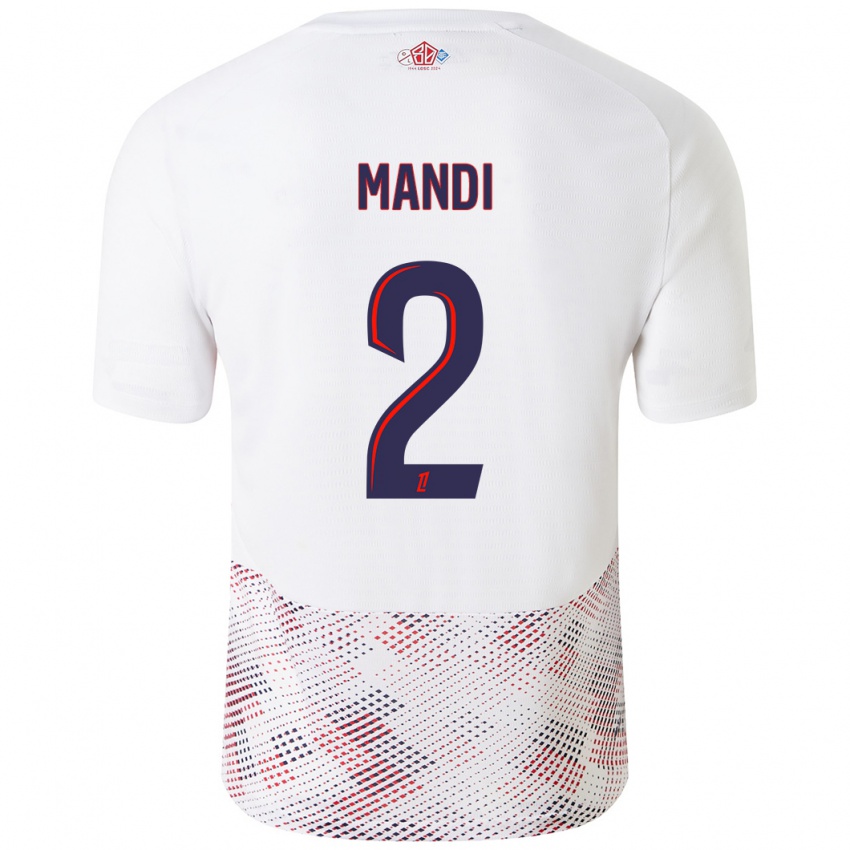 Niño Camiseta Aïssa Mandi #2 Blanco Azul Real 2ª Equipación 2024/25 La Camisa Argentina