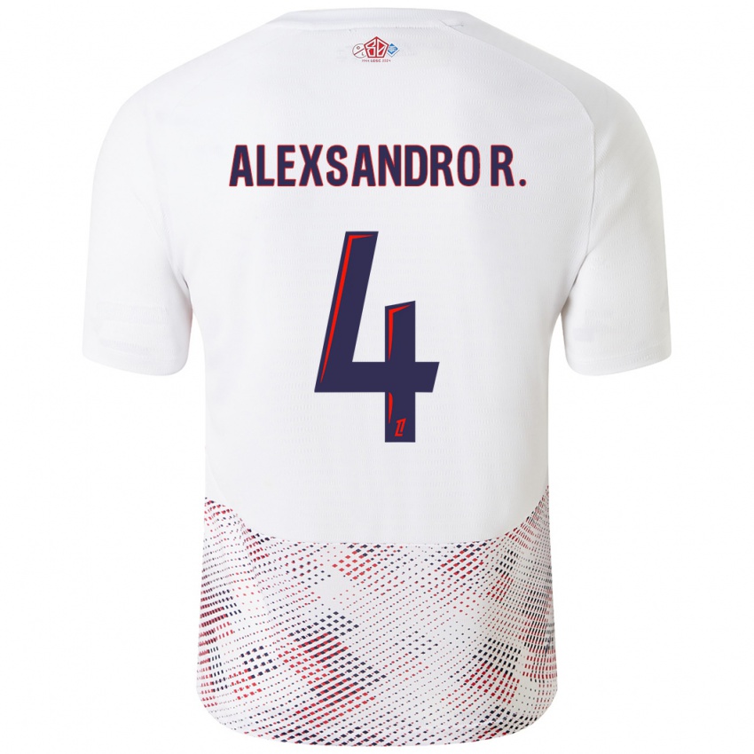 Niño Camiseta Alexsandro #4 Blanco Azul Real 2ª Equipación 2024/25 La Camisa Argentina