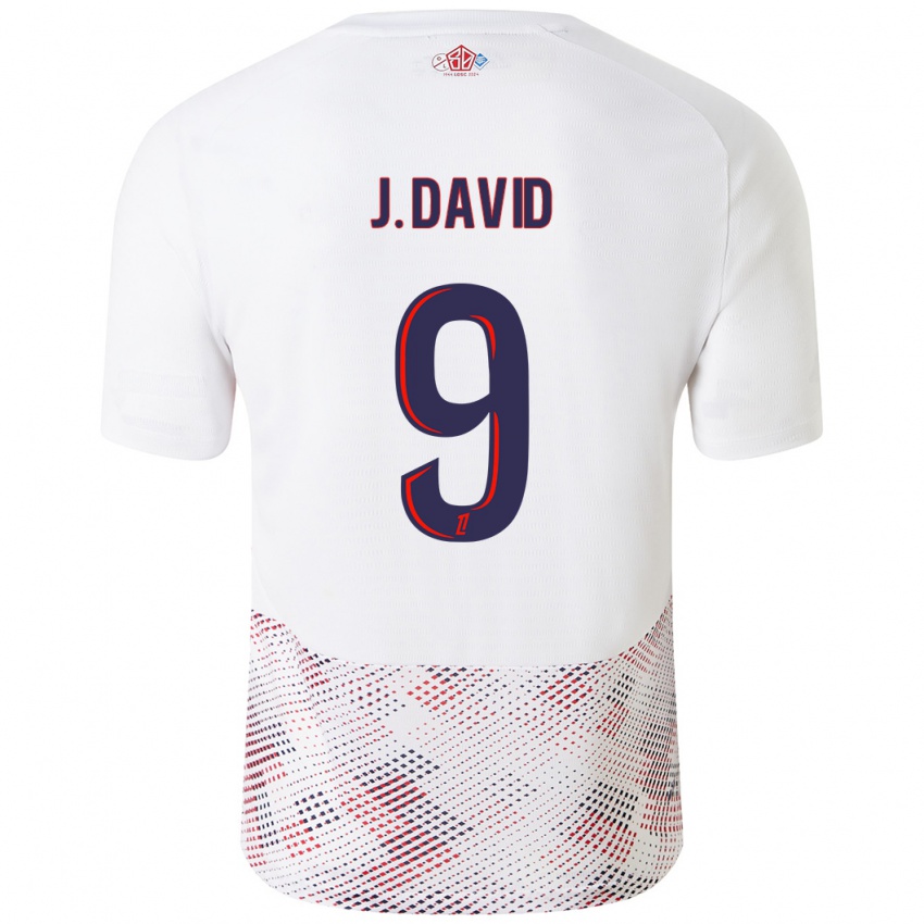 Niño Camiseta Jonathan David #9 Blanco Azul Real 2ª Equipación 2024/25 La Camisa Argentina