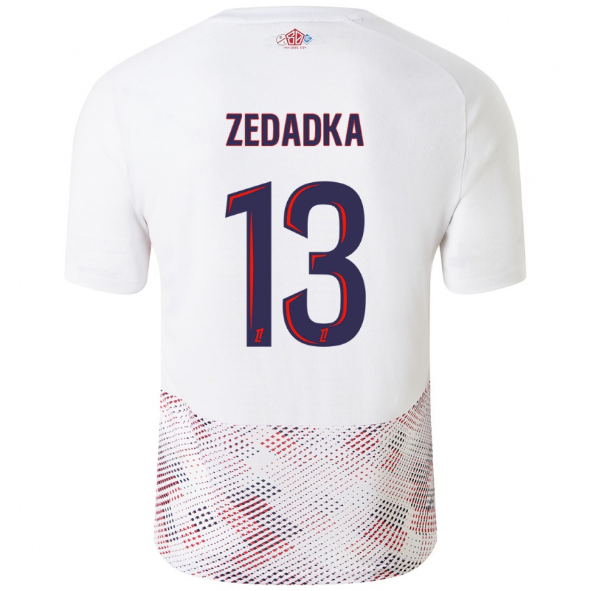 Niño Camiseta Akim Zedadka #13 Blanco Azul Real 2ª Equipación 2024/25 La Camisa Argentina