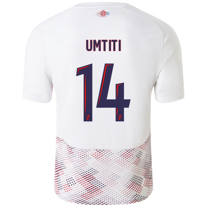 Niño Camiseta Samuel Umtiti #14 Blanco Azul Real 2ª Equipación 2024/25 La Camisa Argentina