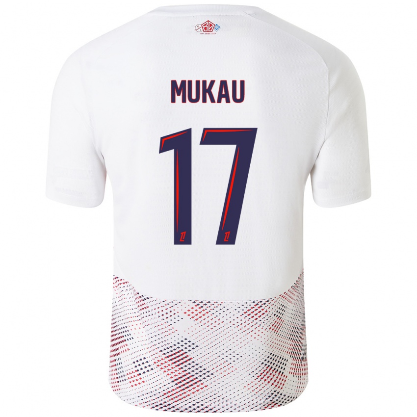 Niño Camiseta Ngal'ayel Mukau #17 Blanco Azul Real 2ª Equipación 2024/25 La Camisa Argentina