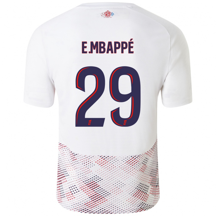 Niño Camiseta Ethan Mbappe #29 Blanco Azul Real 2ª Equipación 2024/25 La Camisa Argentina