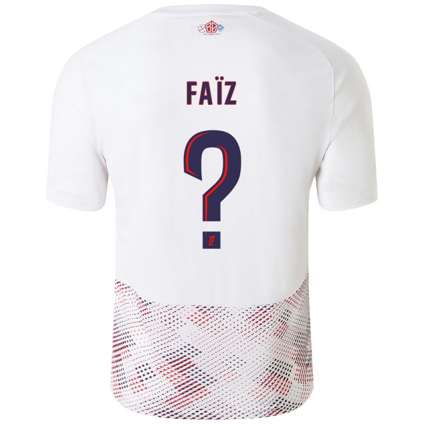 Niño Camiseta Adame Faïz #0 Blanco Azul Real 2ª Equipación 2024/25 La Camisa Argentina