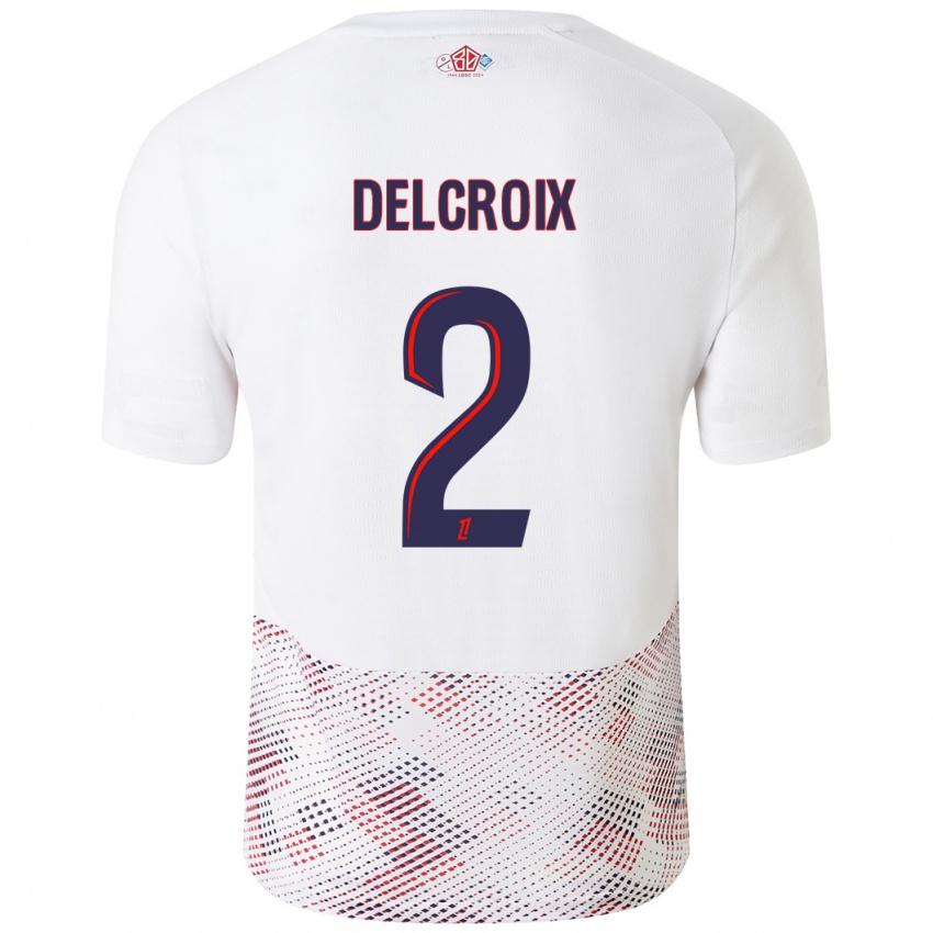 Niño Camiseta Céleste Delcroix #2 Blanco Azul Real 2ª Equipación 2024/25 La Camisa Argentina