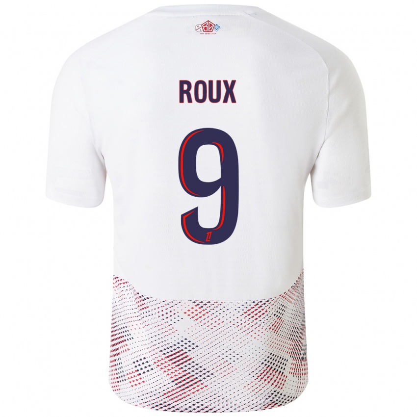 Niño Camiseta Danielle Roux #9 Blanco Azul Real 2ª Equipación 2024/25 La Camisa Argentina