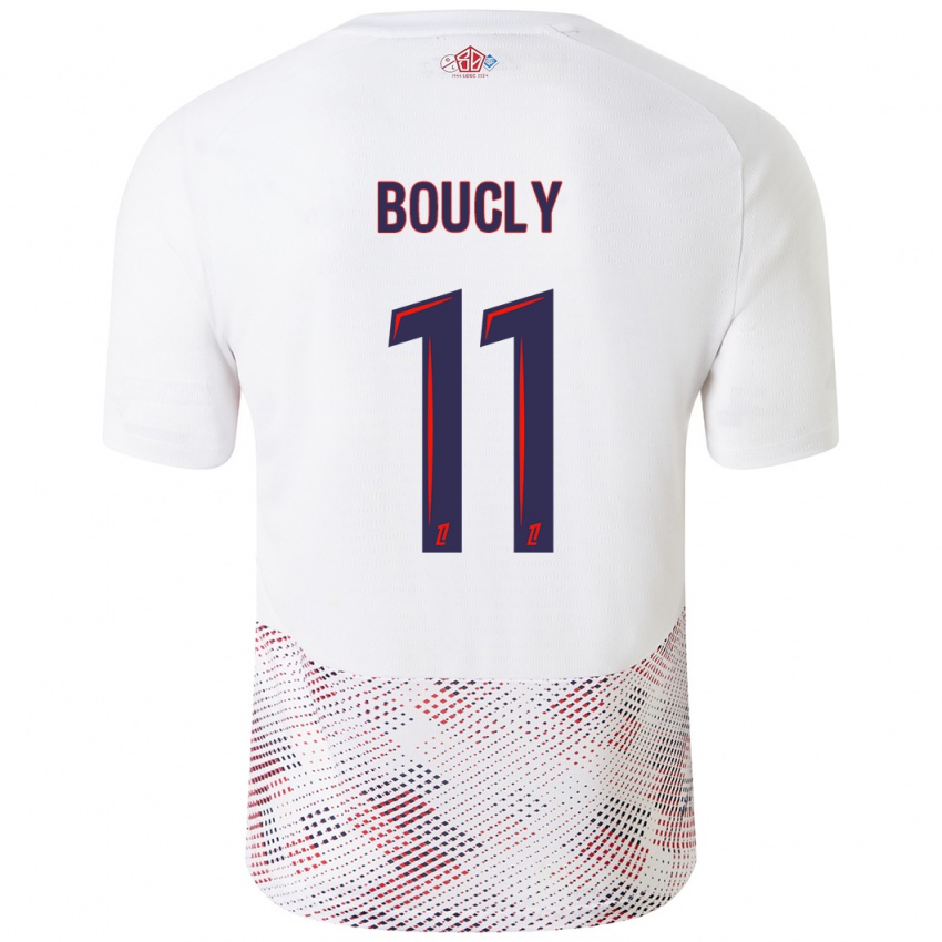 Niño Camiseta Maïté Boucly #11 Blanco Azul Real 2ª Equipación 2024/25 La Camisa Argentina