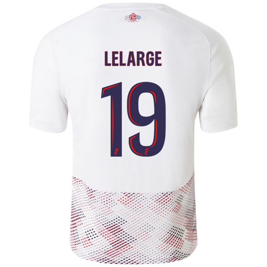 Niño Camiseta Claire Lelarge #19 Blanco Azul Real 2ª Equipación 2024/25 La Camisa Argentina