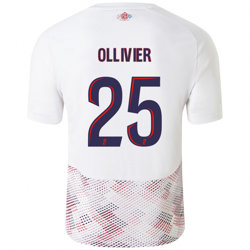 Niño Camiseta Agathe Ollivier #25 Blanco Azul Real 2ª Equipación 2024/25 La Camisa Argentina