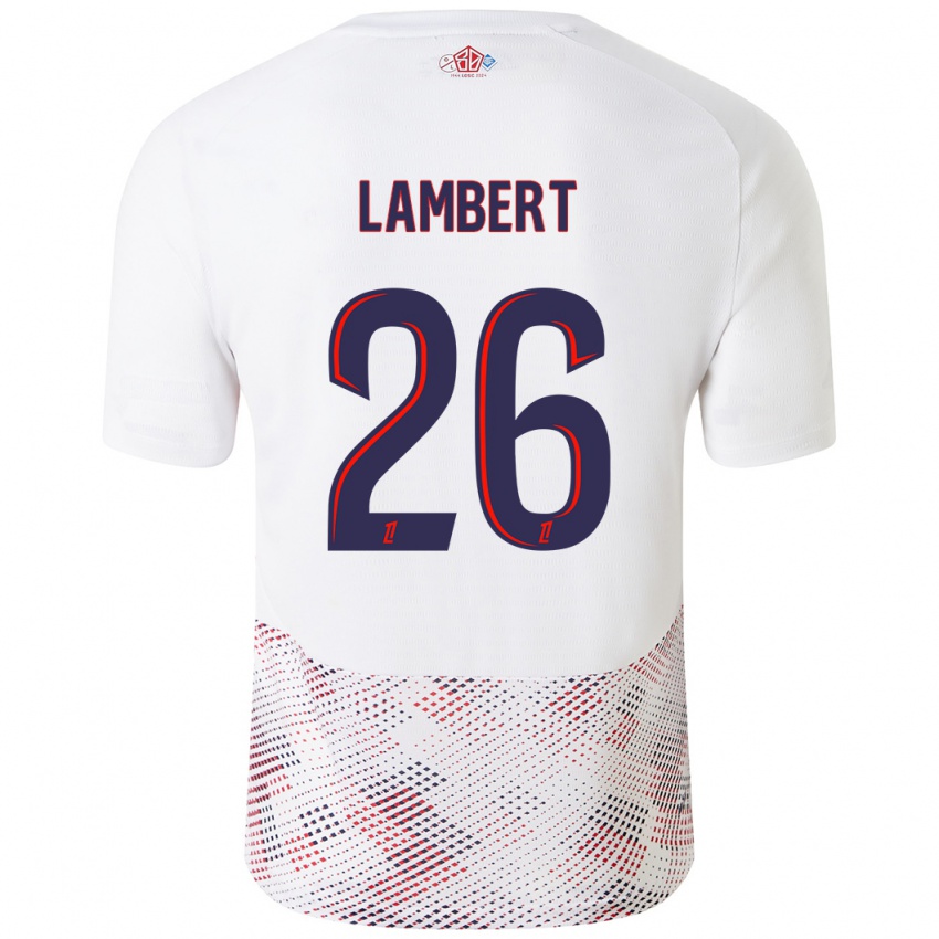 Niño Camiseta Anaïs Lambert #26 Blanco Azul Real 2ª Equipación 2024/25 La Camisa Argentina