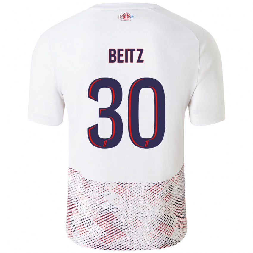 Niño Camiseta Taylor Beitz #30 Blanco Azul Real 2ª Equipación 2024/25 La Camisa Argentina