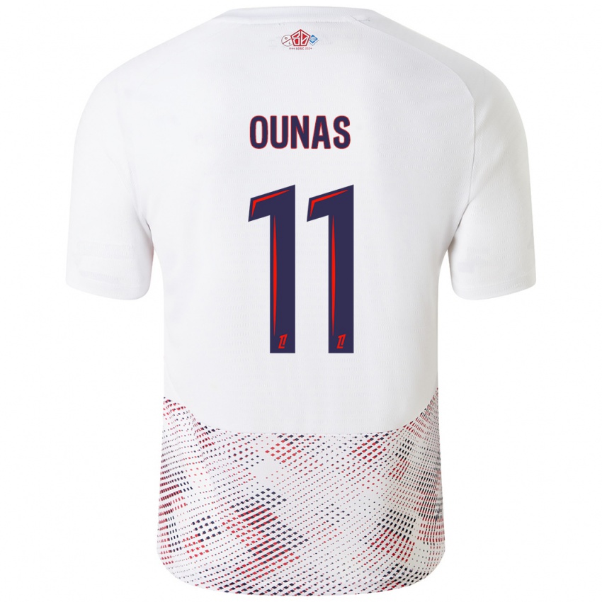 Niño Camiseta Adam Ounas #11 Blanco Azul Real 2ª Equipación 2024/25 La Camisa Argentina