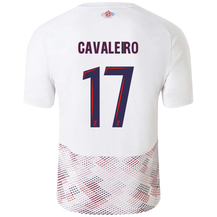 Niño Camiseta Ivan Cavaleiro #17 Blanco Azul Real 2ª Equipación 2024/25 La Camisa Argentina