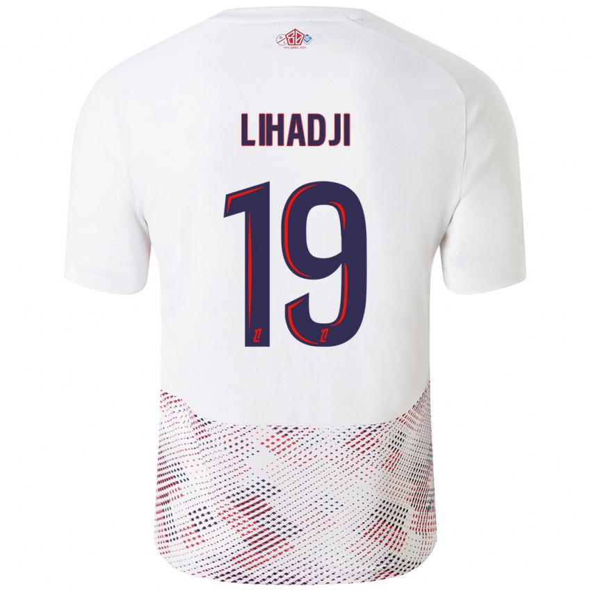 Niño Camiseta Isaac Lihadji #19 Blanco Azul Real 2ª Equipación 2024/25 La Camisa Argentina