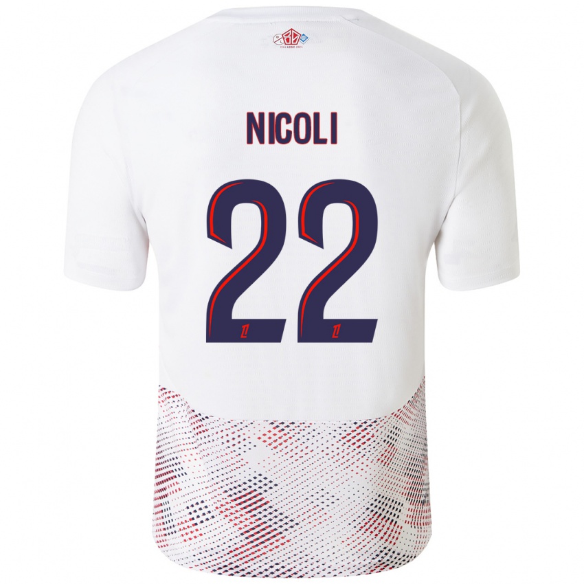 Niño Camiseta Morgane Nicoli #22 Blanco Azul Real 2ª Equipación 2024/25 La Camisa Argentina