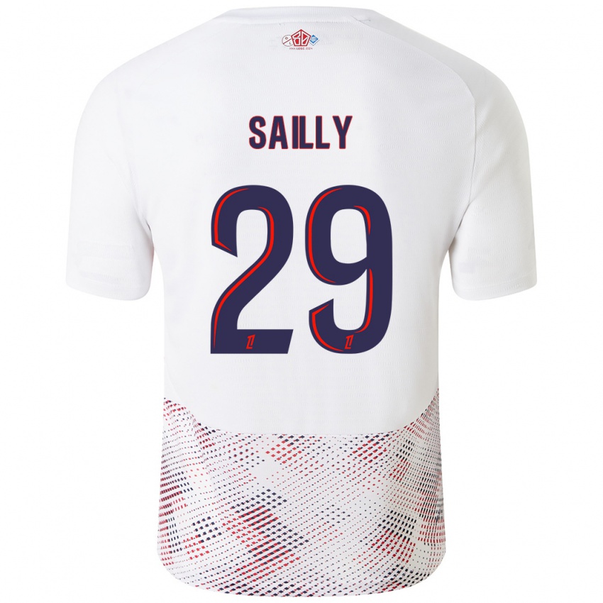 Niño Camiseta Charlotte Sailly #29 Blanco Azul Real 2ª Equipación 2024/25 La Camisa Argentina