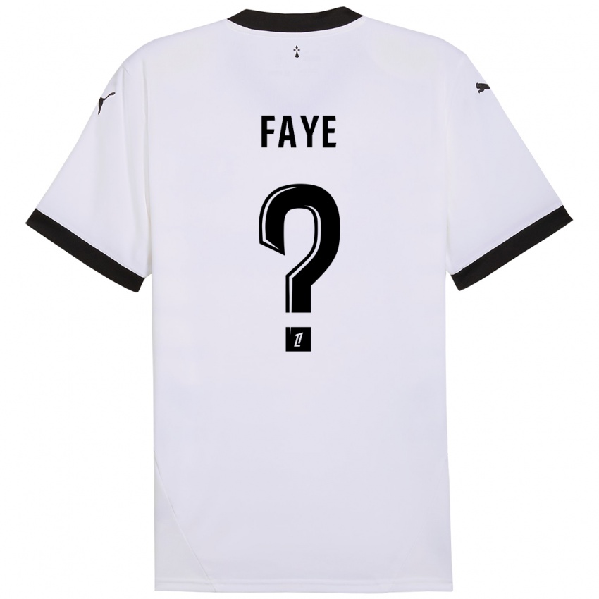 Niño Camiseta Mikayil Faye #0 Blanco Negro 2ª Equipación 2024/25 La Camisa Argentina