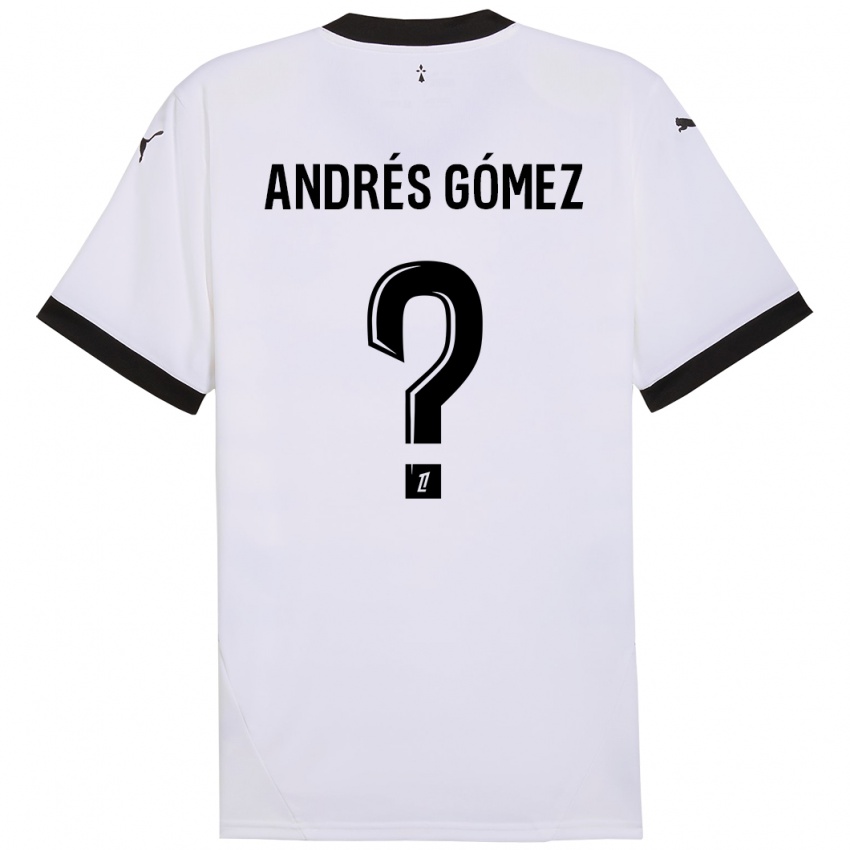 Niño Camiseta Carlos Andrés Gómez #0 Blanco Negro 2ª Equipación 2024/25 La Camisa Argentina