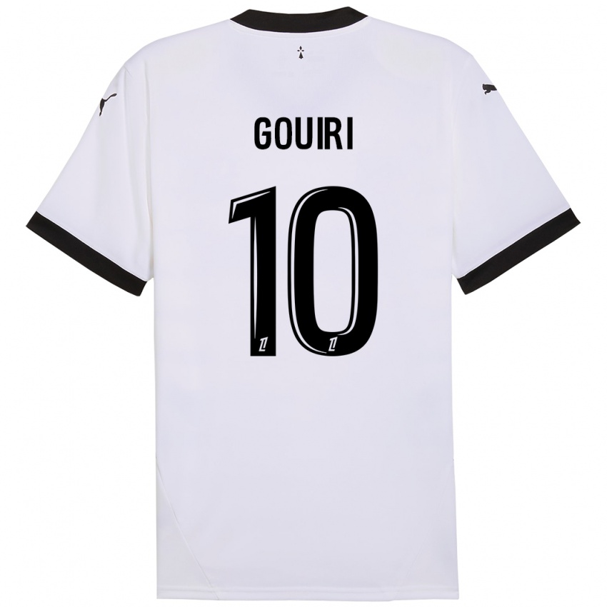 Niño Camiseta Amine Gouiri #10 Blanco Negro 2ª Equipación 2024/25 La Camisa Argentina