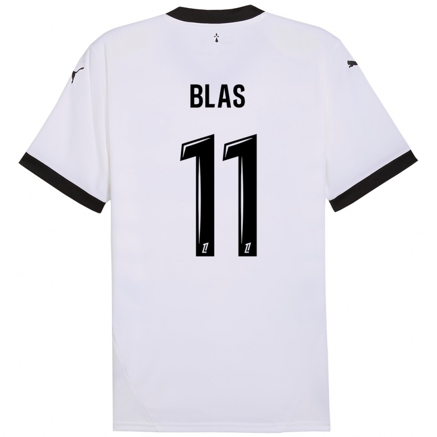 Niño Camiseta Ludovic Blas #11 Blanco Negro 2ª Equipación 2024/25 La Camisa Argentina