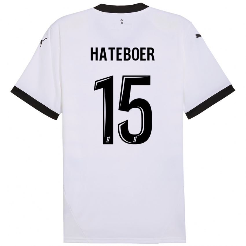 Niño Camiseta Hans Hateboer #15 Blanco Negro 2ª Equipación 2024/25 La Camisa Argentina