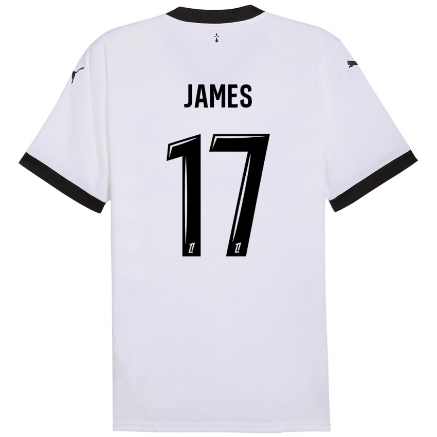 Niño Camiseta Jordan James #17 Blanco Negro 2ª Equipación 2024/25 La Camisa Argentina