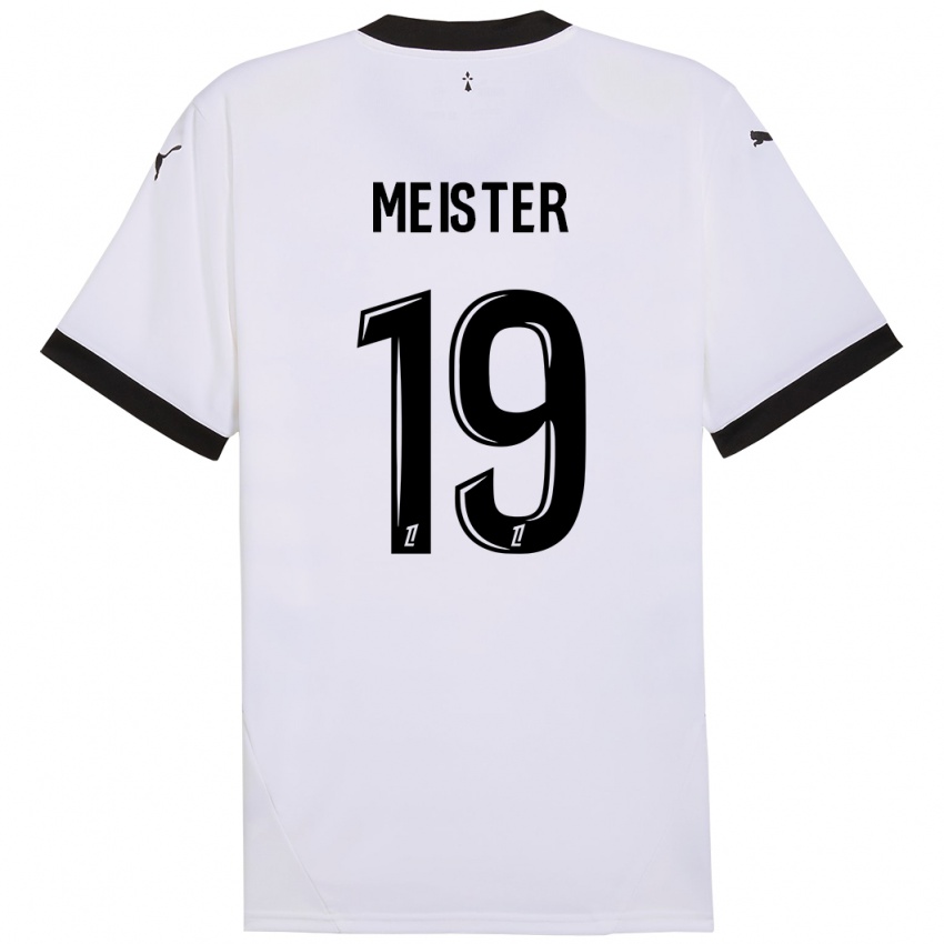 Niño Camiseta Henrik Meister #19 Blanco Negro 2ª Equipación 2024/25 La Camisa Argentina