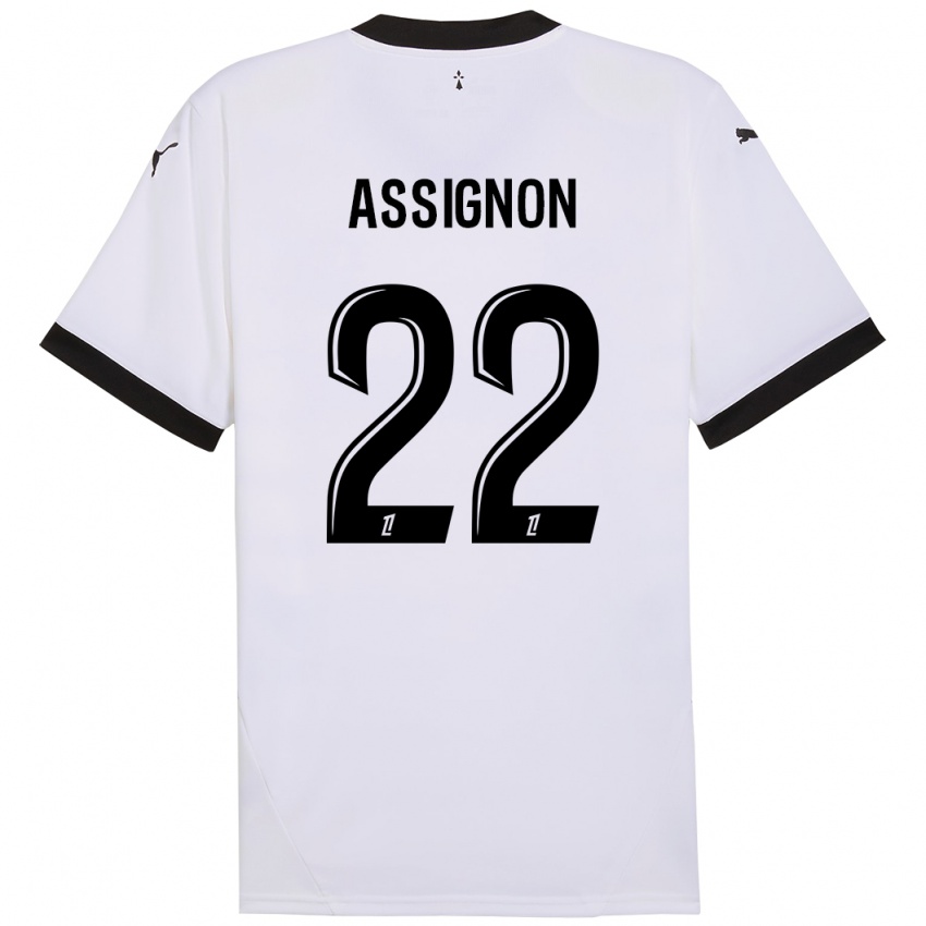 Niño Camiseta Lorenz Assignon #22 Blanco Negro 2ª Equipación 2024/25 La Camisa Argentina