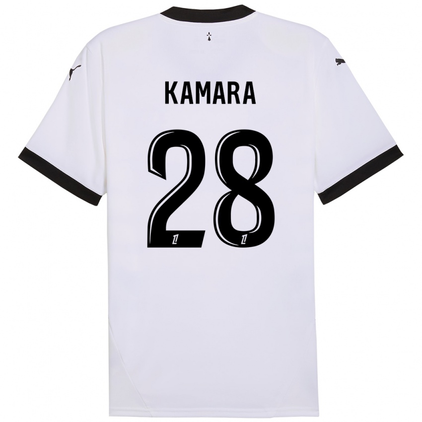 Niño Camiseta Glen Kamara #28 Blanco Negro 2ª Equipación 2024/25 La Camisa Argentina