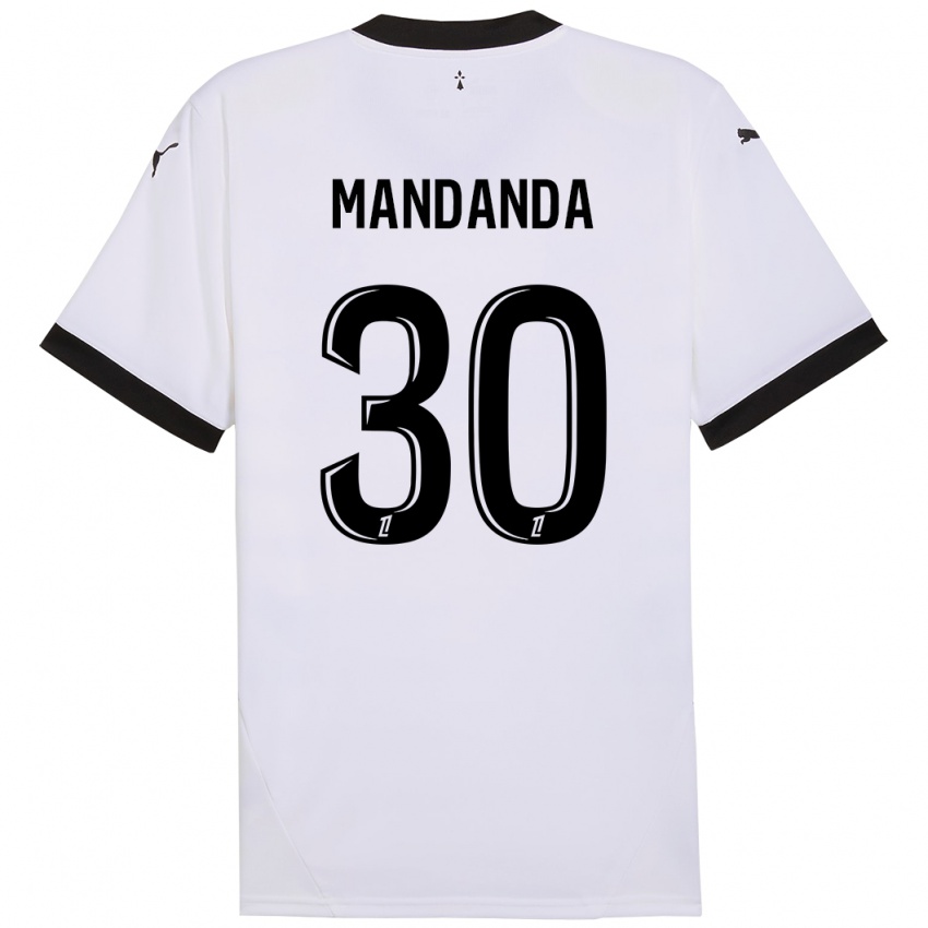 Niño Camiseta Steve Mandanda #30 Blanco Negro 2ª Equipación 2024/25 La Camisa Argentina