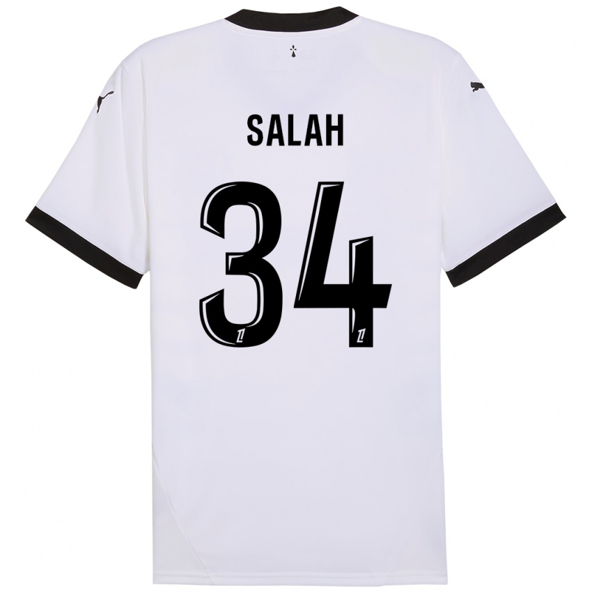 Niño Camiseta Ibrahim Salah #34 Blanco Negro 2ª Equipación 2024/25 La Camisa Argentina