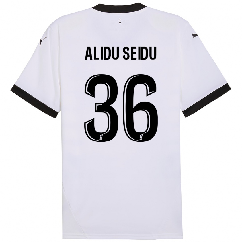 Niño Camiseta Alidu Seidu #36 Blanco Negro 2ª Equipación 2024/25 La Camisa Argentina