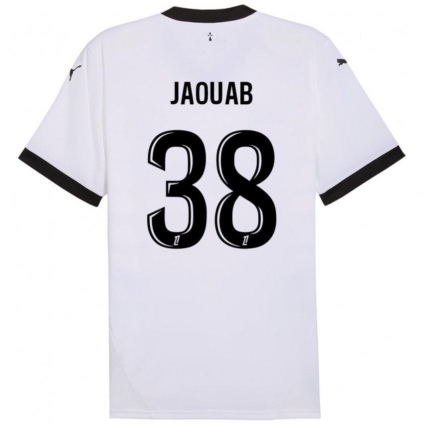 Niño Camiseta Mohamed Jaouab #38 Blanco Negro 2ª Equipación 2024/25 La Camisa Argentina