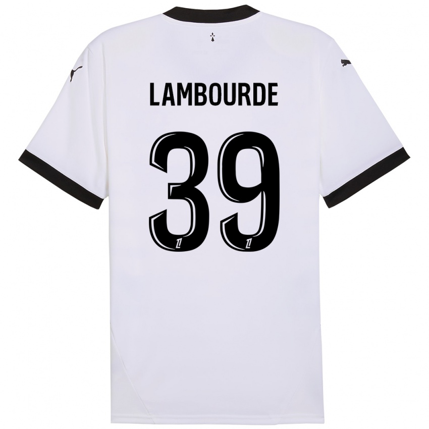 Niño Camiseta Mathis Lambourde #39 Blanco Negro 2ª Equipación 2024/25 La Camisa Argentina