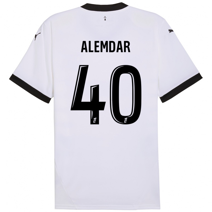 Niño Camiseta Doğan Alemdar #40 Blanco Negro 2ª Equipación 2024/25 La Camisa Argentina