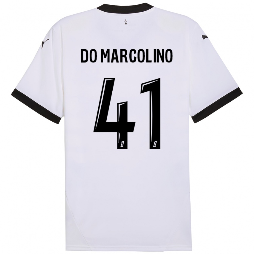 Niño Camiseta Alan Do Marcolino #41 Blanco Negro 2ª Equipación 2024/25 La Camisa Argentina