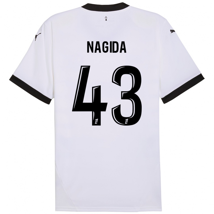 Niño Camiseta Mahamadou Nagida #43 Blanco Negro 2ª Equipación 2024/25 La Camisa Argentina