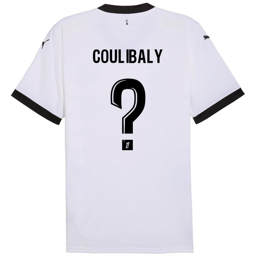 Niño Camiseta Joël Coulibaly #0 Blanco Negro 2ª Equipación 2024/25 La Camisa Argentina