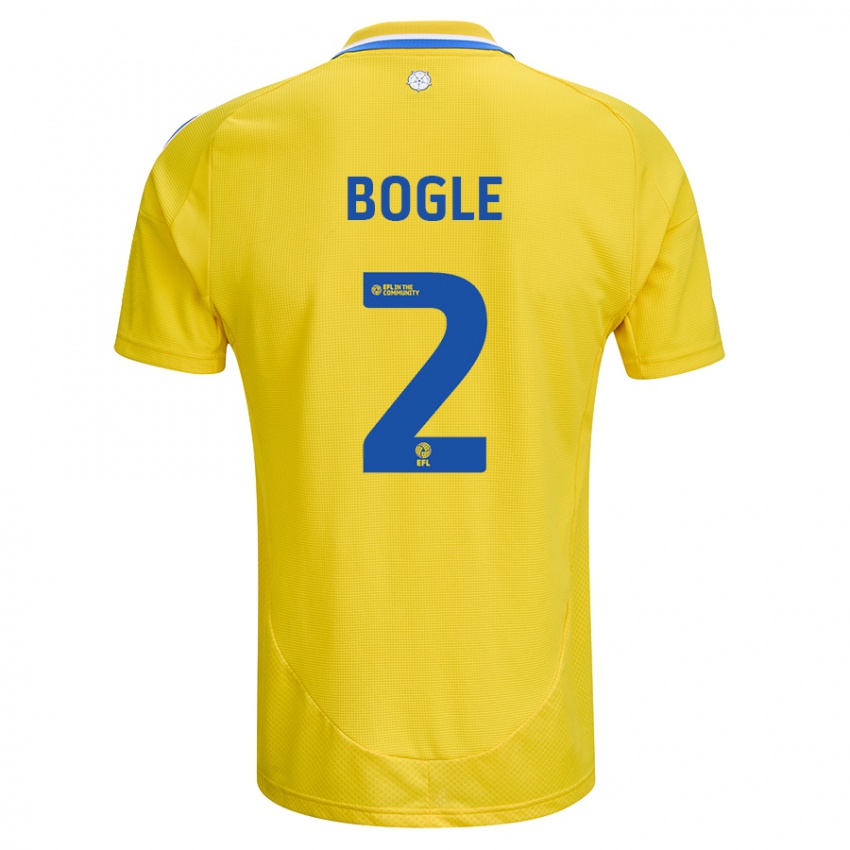 Niño Camiseta Jayden Bogle #2 Amarillo Azul 2ª Equipación 2024/25 La Camisa Argentina