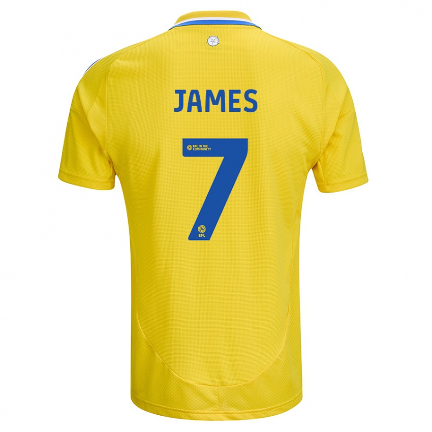 Niño Camiseta Daniel James #7 Amarillo Azul 2ª Equipación 2024/25 La Camisa Argentina