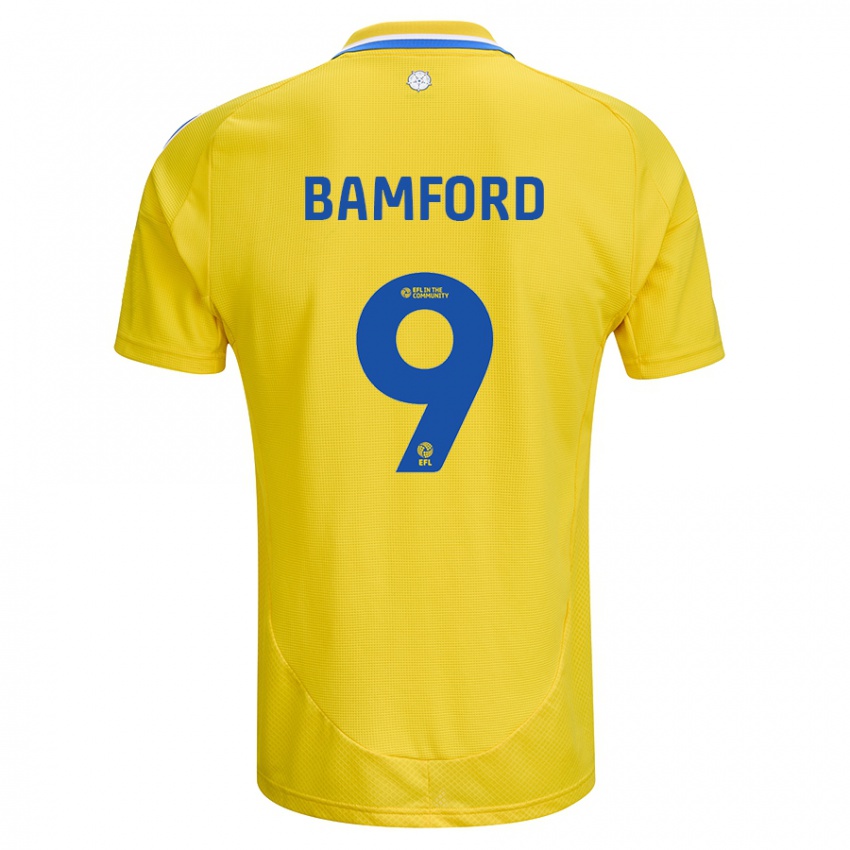 Niño Camiseta Patrick Bamford #9 Amarillo Azul 2ª Equipación 2024/25 La Camisa Argentina