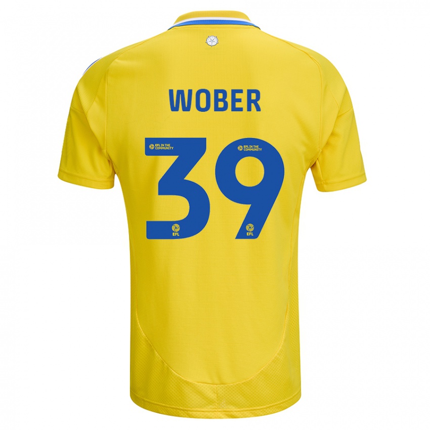 Niño Camiseta Maximilian Wöber #39 Amarillo Azul 2ª Equipación 2024/25 La Camisa Argentina